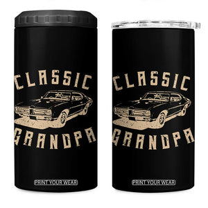 Funny Grandpa Classic Car Graphic 4 in 1 Can Cooler Tumbler TS10 One Size: 16 oz Black Print Your Wear