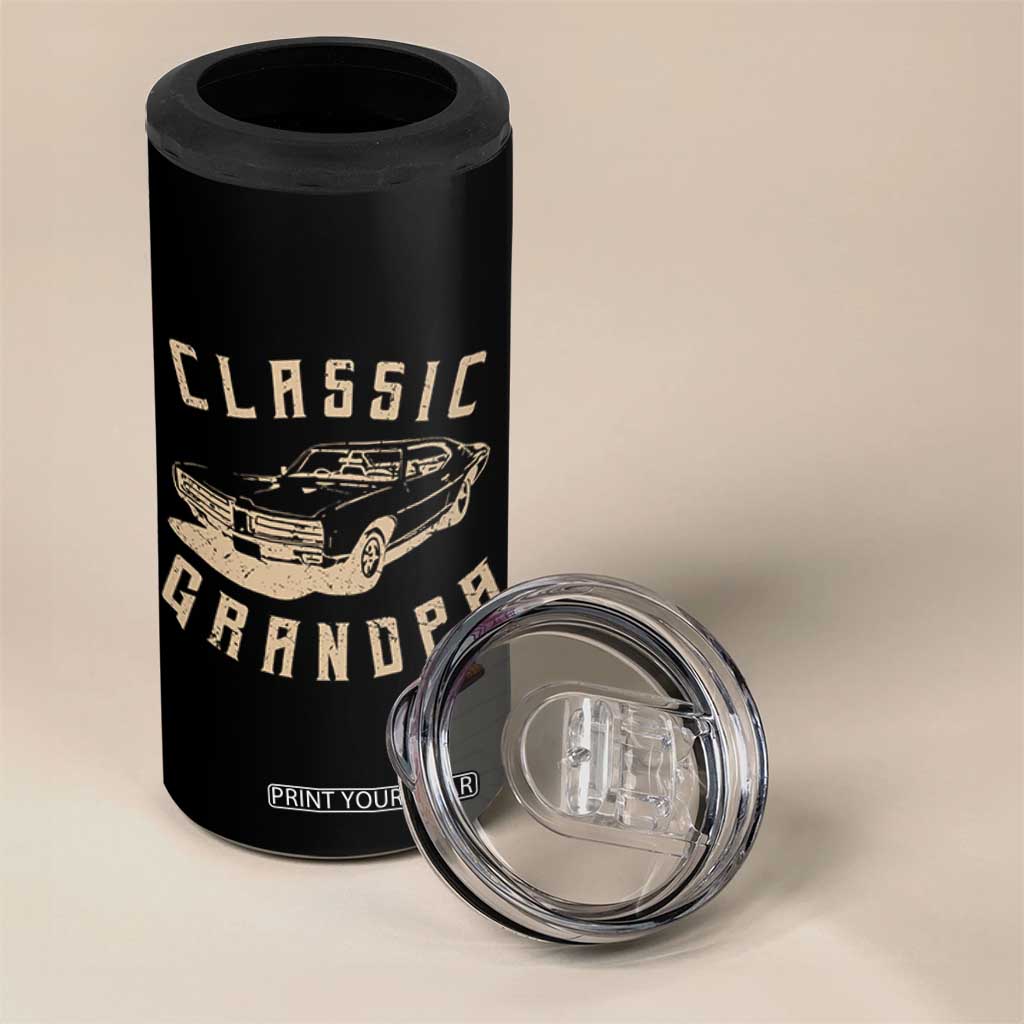 Funny Grandpa Classic Car Graphic 4 in 1 Can Cooler Tumbler TS10 Print Your Wear