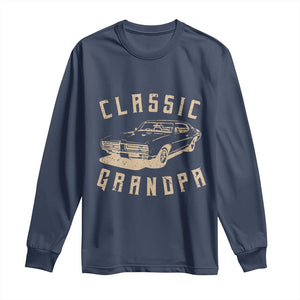 Funny Grandpa Classic Car Graphic Long Sleeve Shirt TS10 Navy Print Your Wear