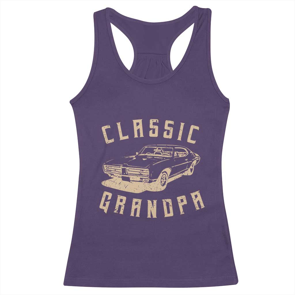 Funny Grandpa Classic Car Graphic Racerback Tank Top TS10 Purple Print Your Wear