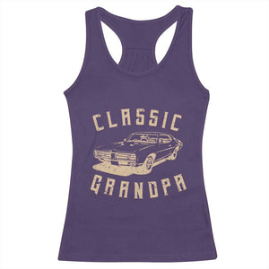 Funny Grandpa Classic Car Graphic Racerback Tank Top TS10 Purple Print Your Wear