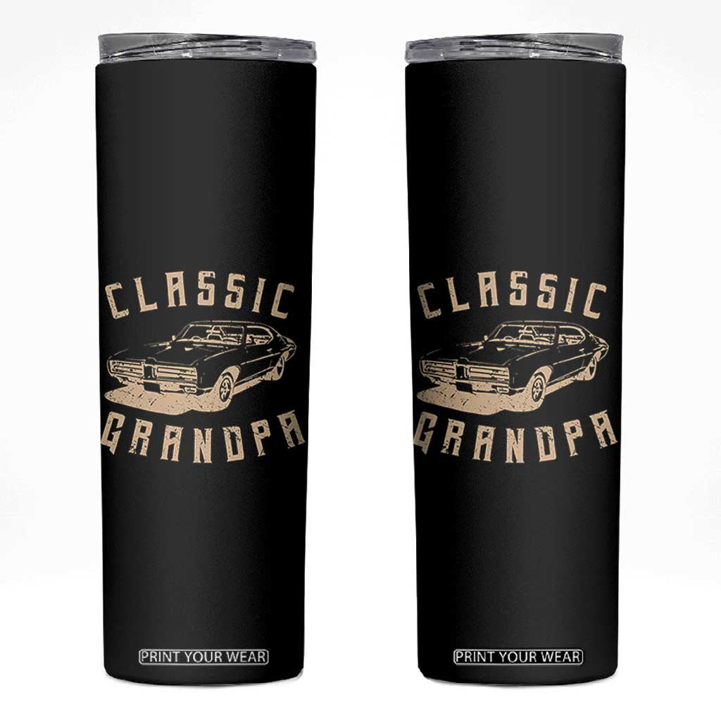 Funny Grandpa Classic Car Graphic Skinny Tumbler TS10 Black Print Your Wear
