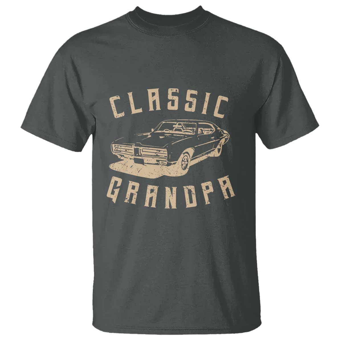 Funny Grandpa Classic Car Graphic T Shirt TS10 Dark Heather Print Your Wear