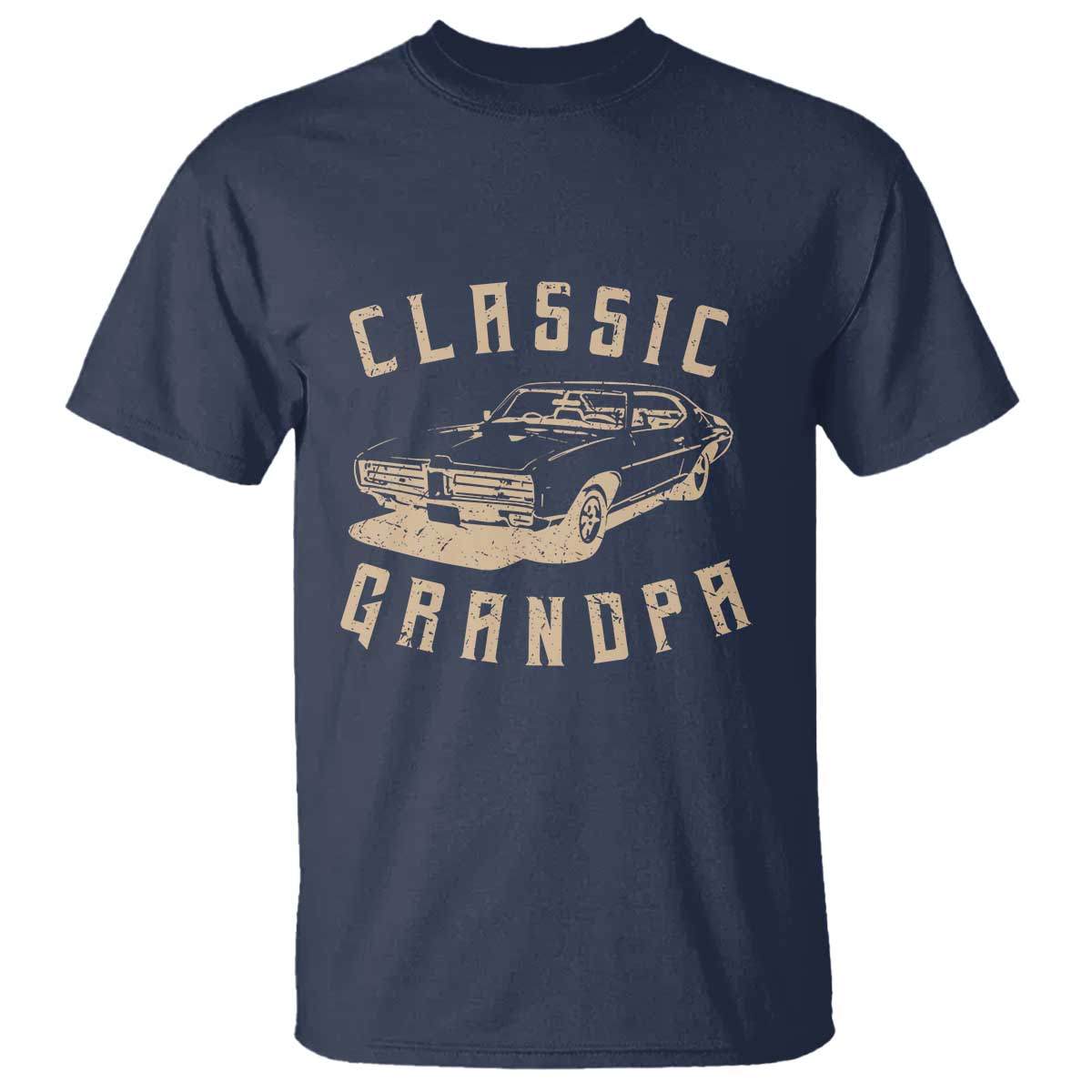 Funny Grandpa Classic Car Graphic T Shirt TS10 Navy Print Your Wear