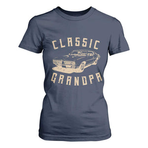 Funny Grandpa Classic Car Graphic T Shirt For Women TS10 Navy Print Your Wear