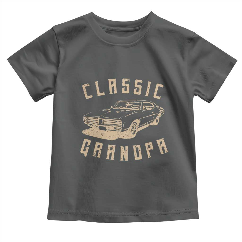 Funny Grandpa Classic Car Graphic Toddler T Shirt TS10 Dark Heather Print Your Wear