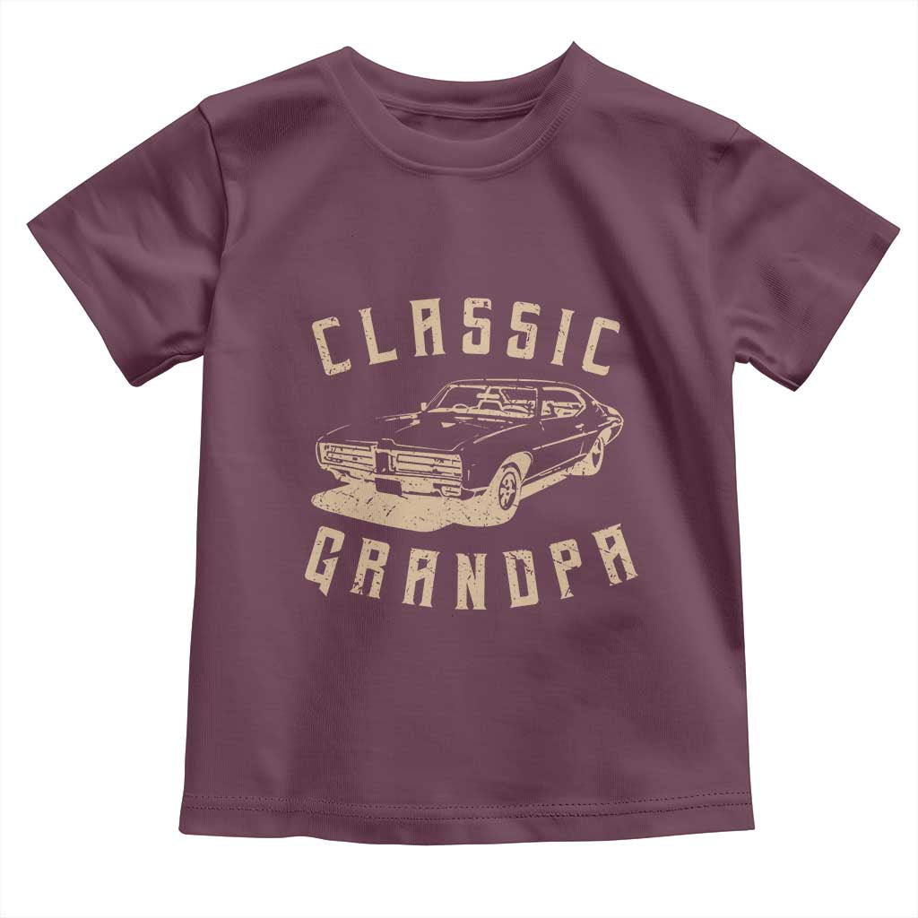Funny Grandpa Classic Car Graphic Toddler T Shirt TS10 Maroon Print Your Wear