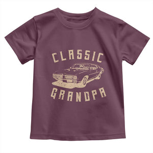 Funny Grandpa Classic Car Graphic Toddler T Shirt TS10 Maroon Print Your Wear