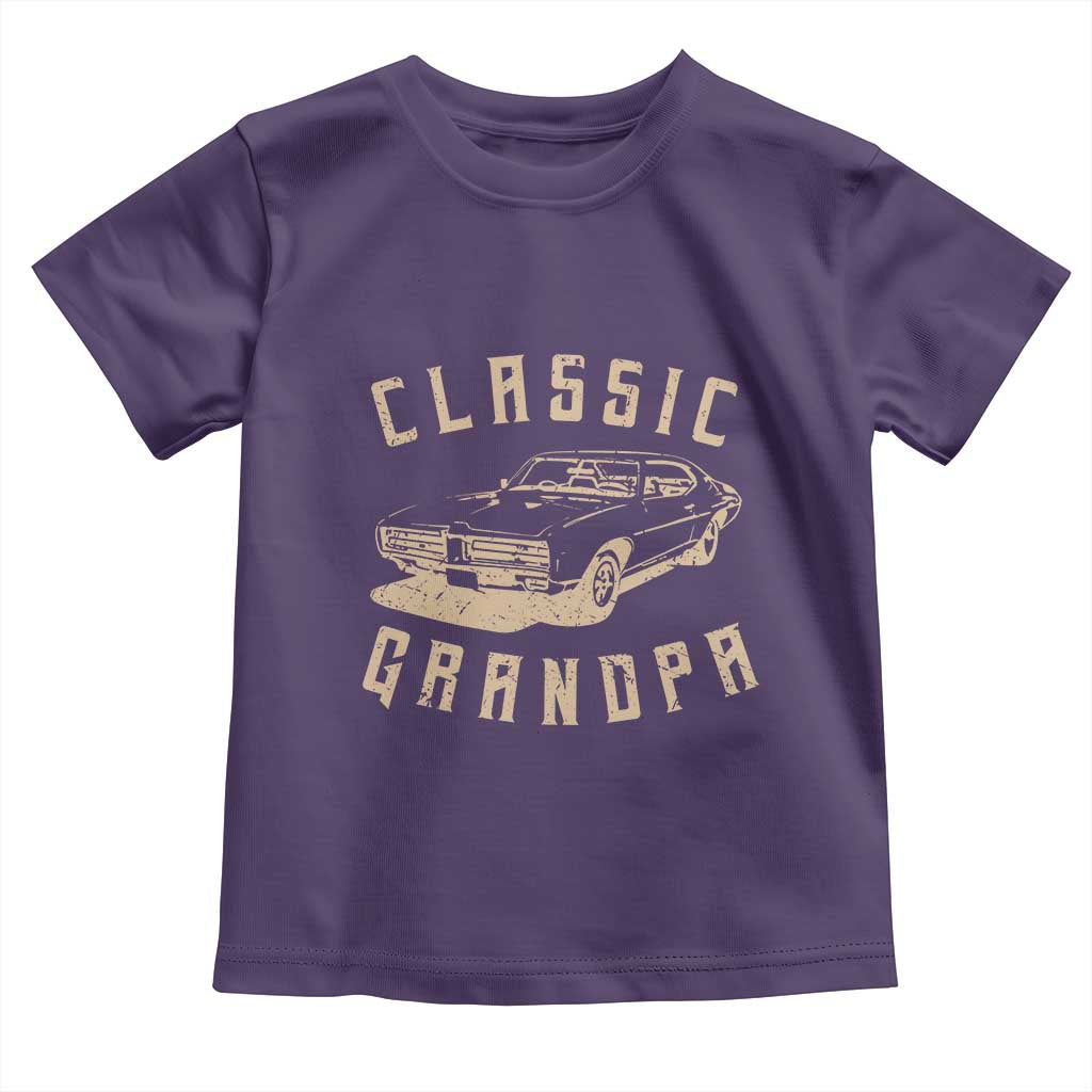 Funny Grandpa Classic Car Graphic Toddler T Shirt TS10 Purple Print Your Wear