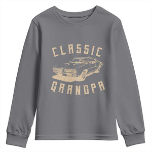 Funny Grandpa Classic Car Graphic Youth Sweatshirt TS10 Charcoal Print Your Wear