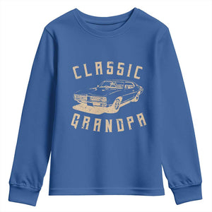 Funny Grandpa Classic Car Graphic Youth Sweatshirt TS10 Royal Blue Print Your Wear