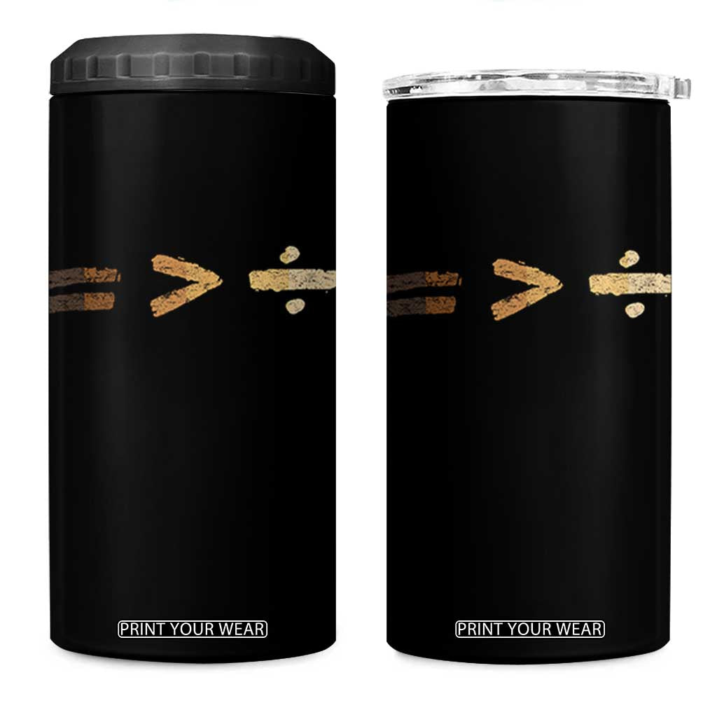 Equality Is Better than Division 4 in 1 Can Cooler Tumbler Equal Rights Math Symbol TS10 One Size: 16 oz Black Print Your Wear