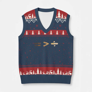 Equality Is Better than Division V-Neck Knit Sweater Vest Equal Rights Math Symbol TS10 Navy Red Print Your Wear