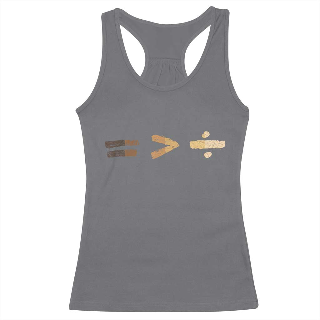 Equality Is Better than Division Racerback Tank Top Equal Rights Math Symbol TS10 Charcoal Print Your Wear
