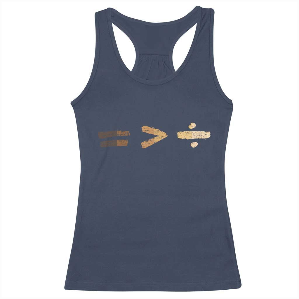 Equality Is Better than Division Racerback Tank Top Equal Rights Math Symbol TS10 Navy Print Your Wear