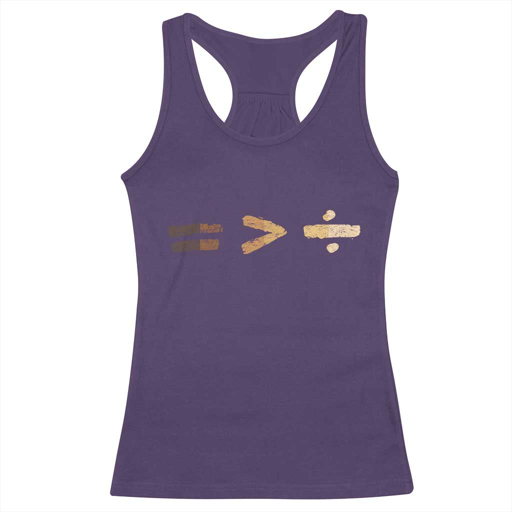Equality Is Better than Division Racerback Tank Top Equal Rights Math Symbol TS10 Purple Print Your Wear