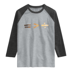 Equality Is Better than Division Raglan Shirt Equal Rights Math Symbol TS10 Heather Gray Heather Charcoal Print Your Wear