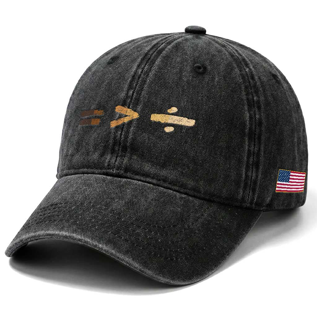 Equality Is Better than Division Washed Cotton Baseball Cap Equal Rights Math Symbol TS10 Print Your Wear
