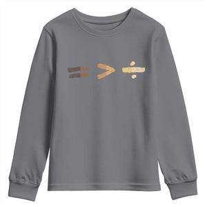 Equality Is Better than Division Youth Sweatshirt Equal Rights Math Symbol TS10 Charcoal Print Your Wear