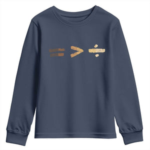 Equality Is Better than Division Youth Sweatshirt Equal Rights Math Symbol TS10 Navy Print Your Wear