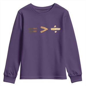 Equality Is Better than Division Youth Sweatshirt Equal Rights Math Symbol TS10 Purple Print Your Wear