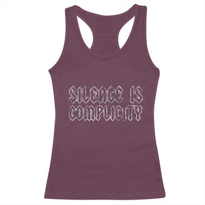 Silence Is Complicity Racerback Tank Top Political Resist Protest TS10 Maroon Print Your Wear
