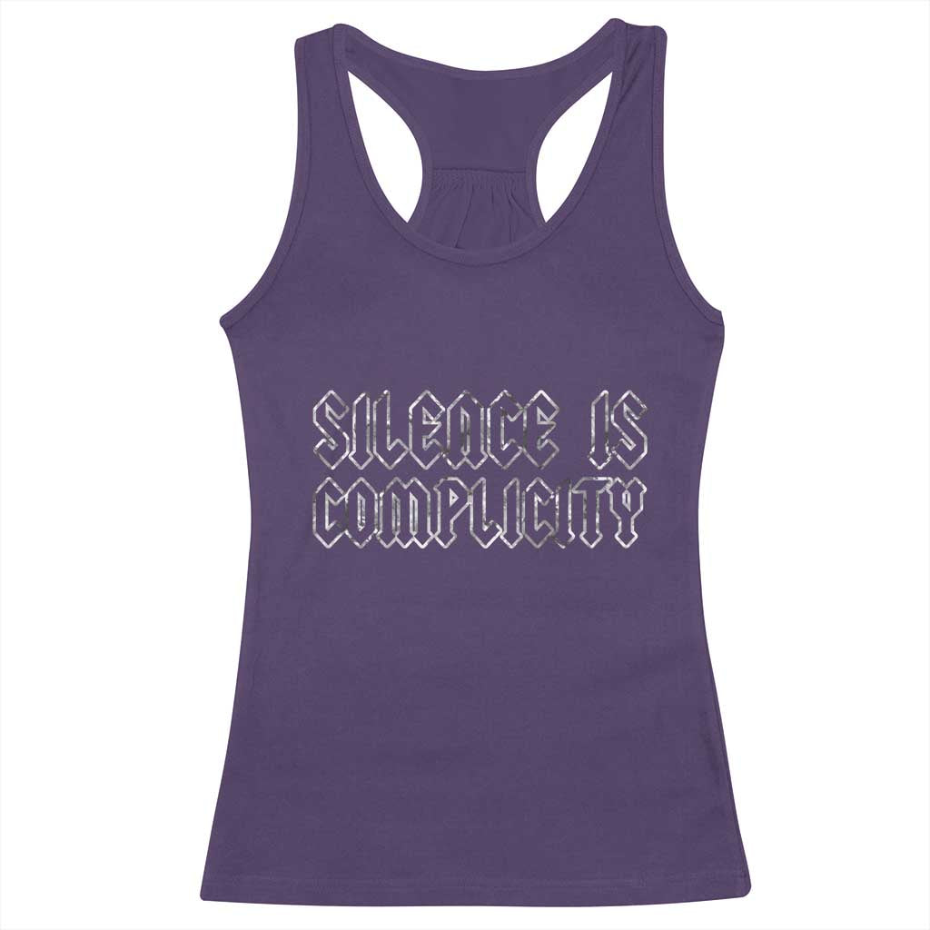Silence Is Complicity Racerback Tank Top Political Resist Protest TS10 Purple Print Your Wear