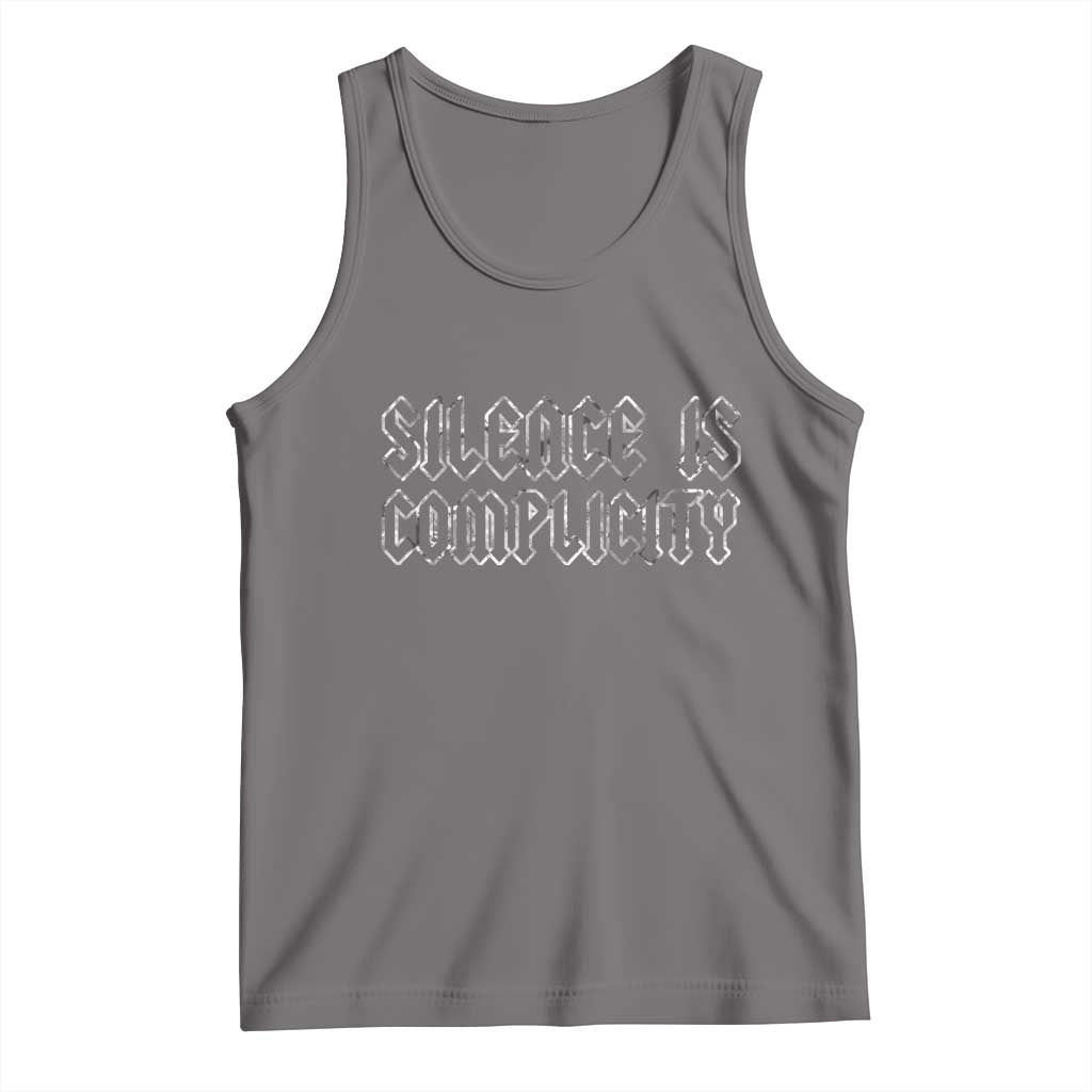 Silence Is Complicity Tank Top Political Resist Protest TS10 Deep Heather Print Your Wear