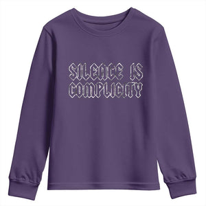 Silence Is Complicity Youth Sweatshirt Political Resist Protest TS10 Purple Print Your Wear