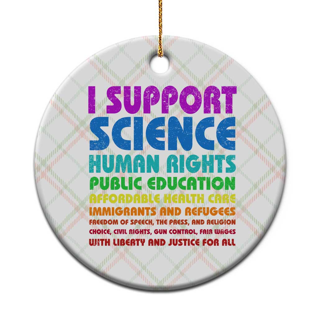 I Support Progressive Liberal Democratic Causes Protest Ceramic Ornament TS10 1pc Christmas Plaid Print Your Wear