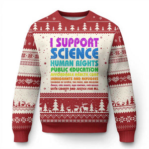 I Support Progressive Liberal Democratic Causes Protest Ugly Christmas Sweater TS10 Beige Red Print Your Wear
