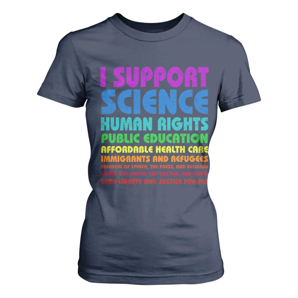 I Support Progressive Liberal Democratic Causes Protest T Shirt For Women TS10 Navy Print Your Wear