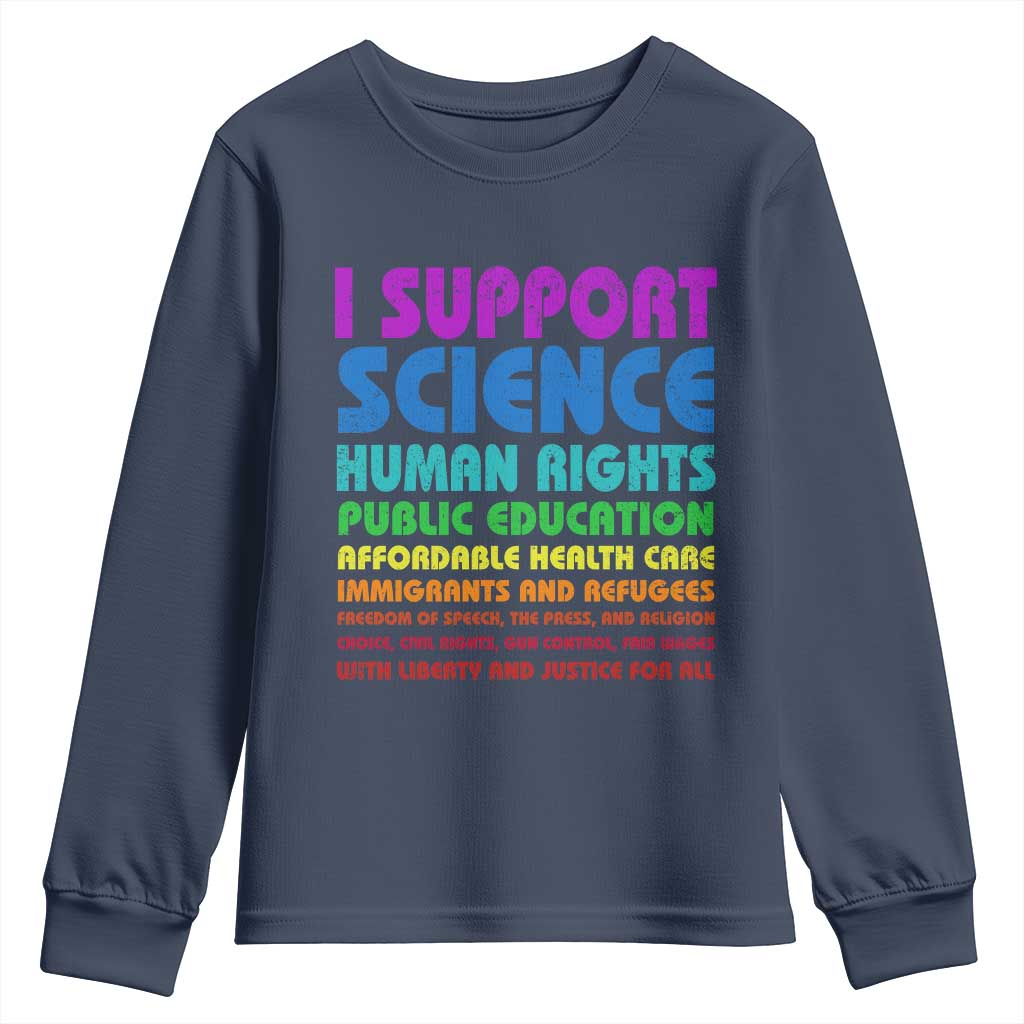 I Support Progressive Liberal Democratic Causes Protest Youth Sweatshirt TS10 Navy Print Your Wear