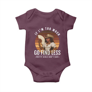 Black History African Melanin Cowgirl Baby Onesie Country Girls African American Western Tribute TS10 Maroon Print Your Wear