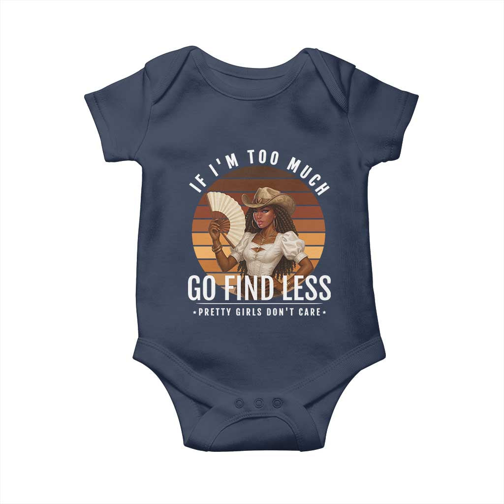 Black History African Melanin Cowgirl Baby Onesie Country Girls African American Western Tribute TS10 Navy Print Your Wear