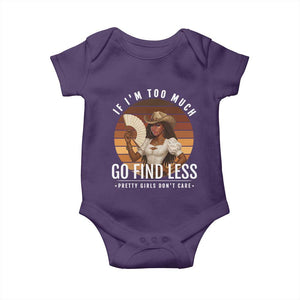 Black History African Melanin Cowgirl Baby Onesie Country Girls African American Western Tribute TS10 Purple Print Your Wear