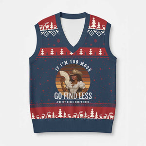 Black History African Melanin Cowgirl V-Neck Knit Sweater Vest Country Girls African American Western Tribute TS10 Navy Red Print Your Wear
