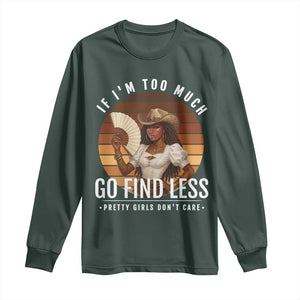Black History African Melanin Cowgirl Long Sleeve Shirt Country Girls African American Western Tribute TS10 Dark Forest Green Print Your Wear