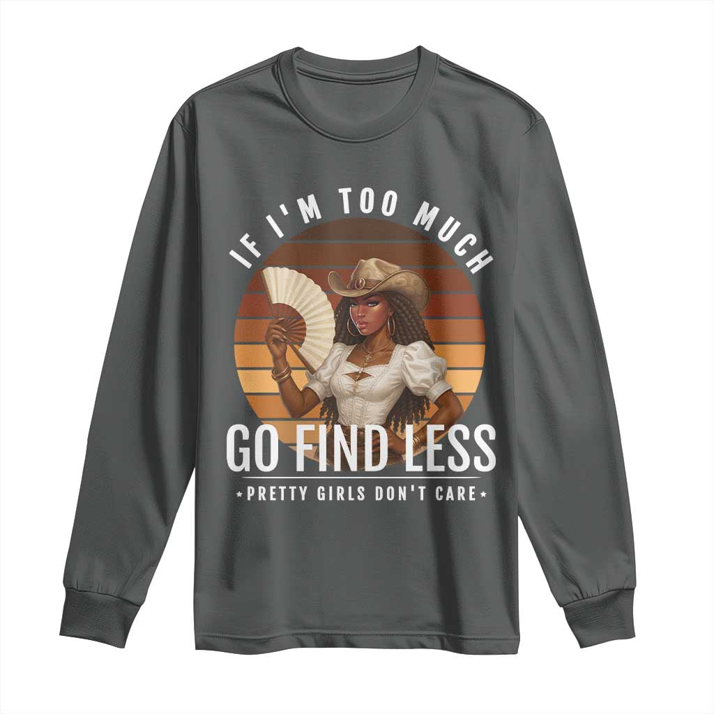 Black History African Melanin Cowgirl Long Sleeve Shirt Country Girls African American Western Tribute TS10 Dark Heather Print Your Wear