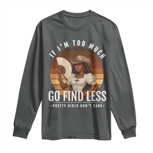 Black History African Melanin Cowgirl Long Sleeve Shirt Country Girls African American Western Tribute TS10 Dark Heather Print Your Wear