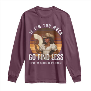 Black History African Melanin Cowgirl Long Sleeve Shirt Country Girls African American Western Tribute TS10 Maroon Print Your Wear