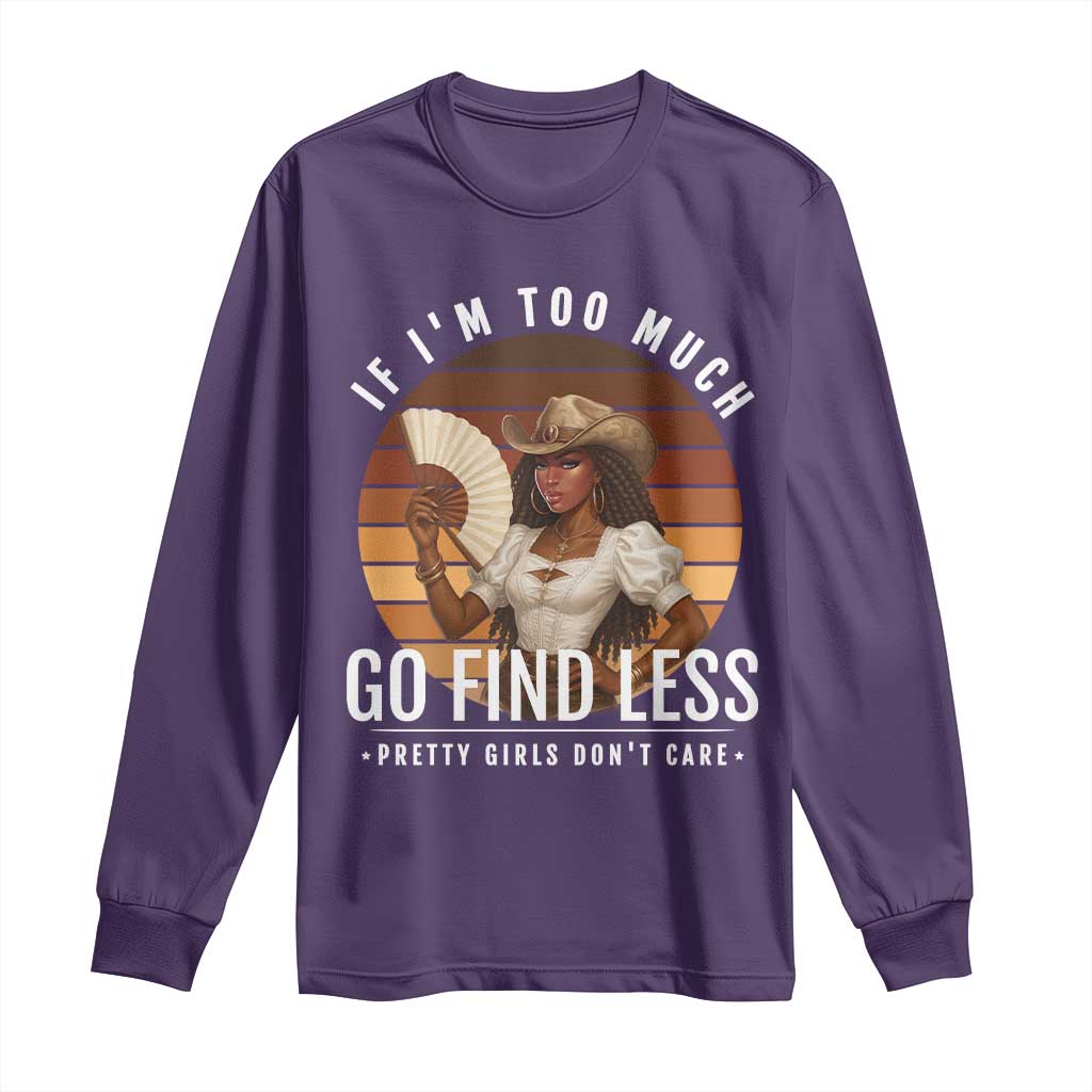 Black History African Melanin Cowgirl Long Sleeve Shirt Country Girls African American Western Tribute TS10 Purple Print Your Wear