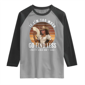 Black History African Melanin Cowgirl Raglan Shirt Country Girls African American Western Tribute TS10 Sport Gray Black Print Your Wear