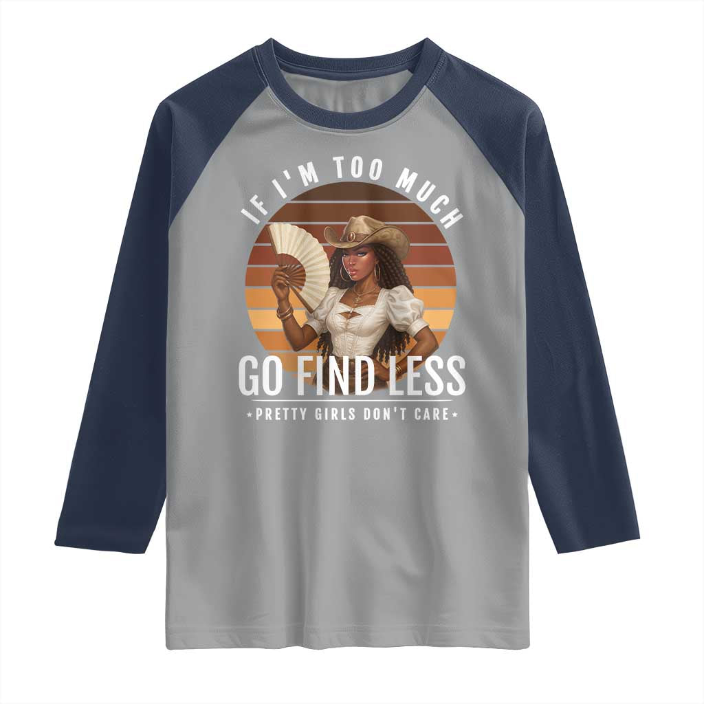 Black History African Melanin Cowgirl Raglan Shirt Country Girls African American Western Tribute TS10 Sport Gray Navy Print Your Wear