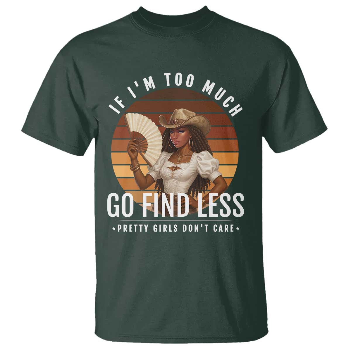 Black History African Melanin Cowgirl T Shirt Country Girls African American Western Tribute TS10 Dark Forest Green Print Your Wear