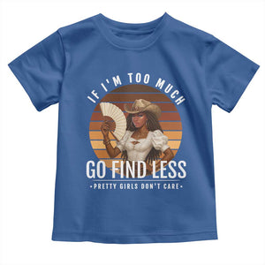 Black History African Melanin Cowgirl Toddler T Shirt Country Girls African American Western Tribute TS10 Royal Blue Print Your Wear