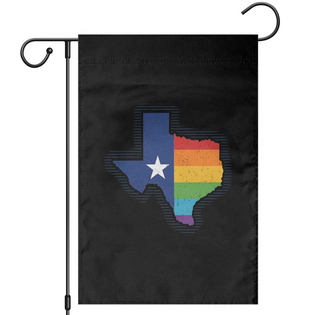 LGBTQ Texas State Flag Garden Flag TS10 Black Print Your Wear