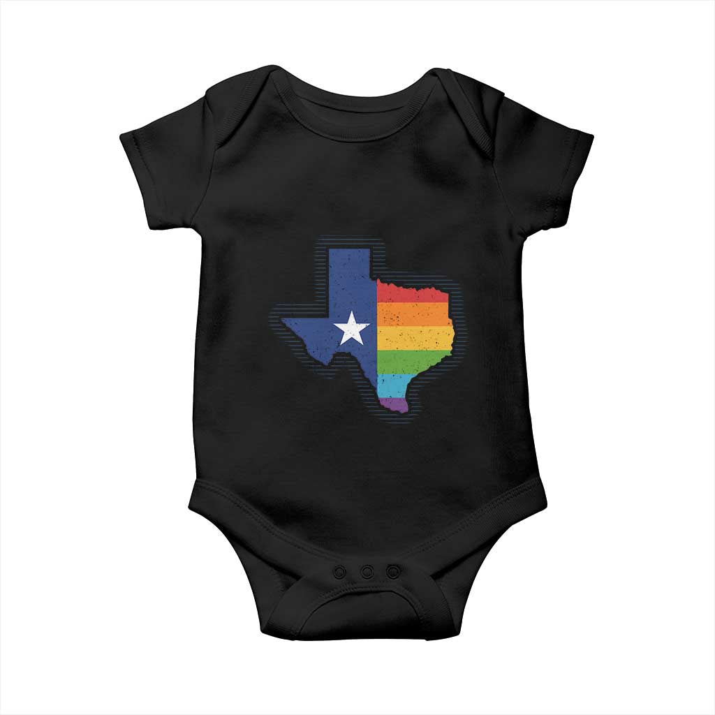 LGBTQ Texas State Flag Baby Onesie TS10 Black Print Your Wear
