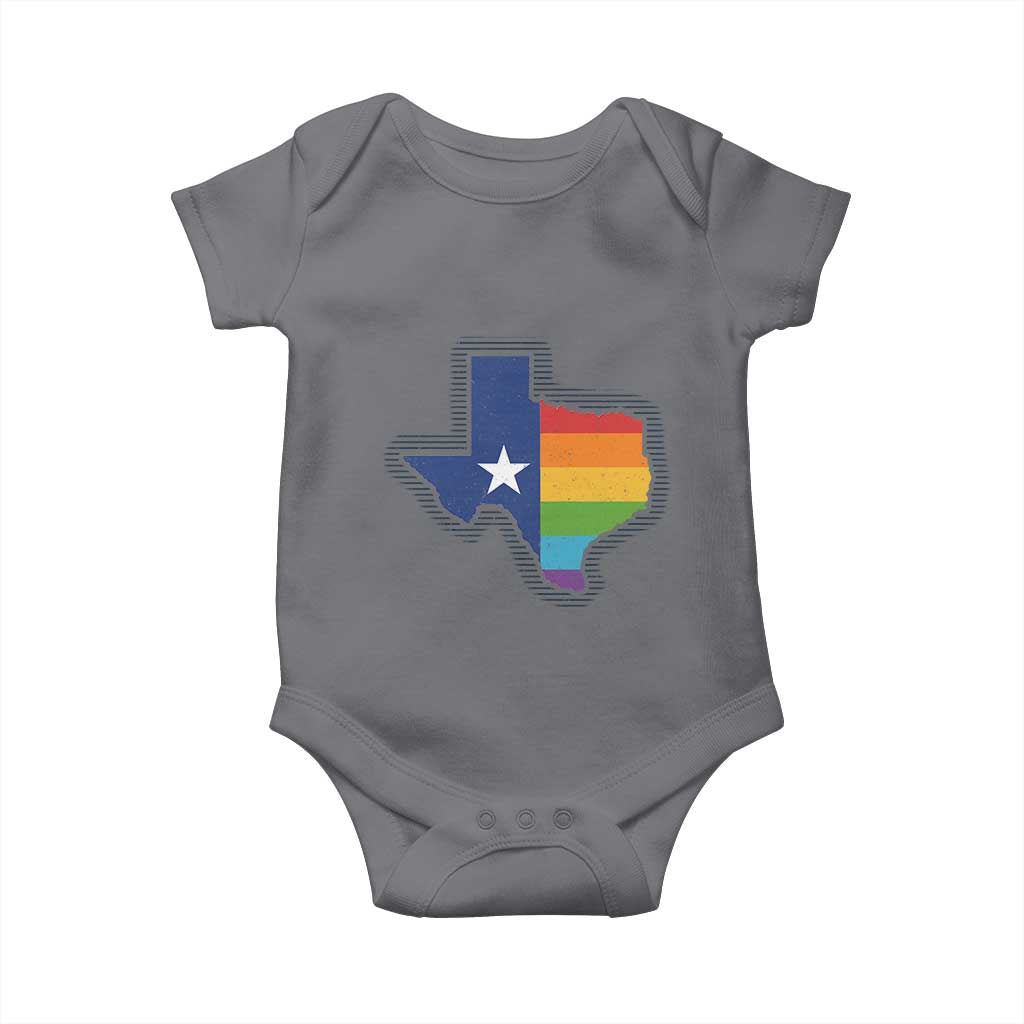 LGBTQ Texas State Flag Baby Onesie TS10 Charcoal Print Your Wear
