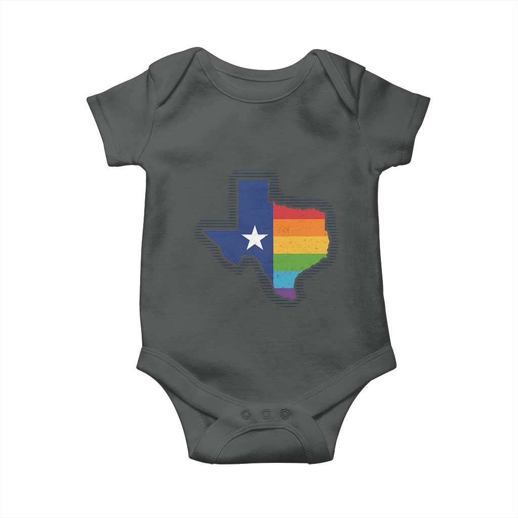 LGBTQ Texas State Flag Baby Onesie TS10 Dark Heather Print Your Wear